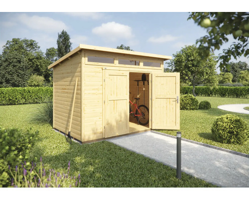 Abri de jardin weka 264 taille 4 avec imposte, plancher 354 x 322 cm naturel Abri de jardin weka 264 taille 4 avec imposte, plancher 354 x 322 cm naturel