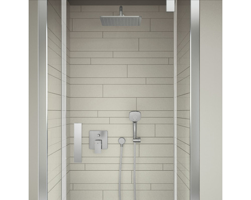 Cabine de douche avec douche de tête et douchette
