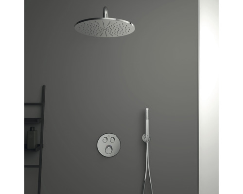 Douche avec pomme de tête, douchette à main et thermostat
