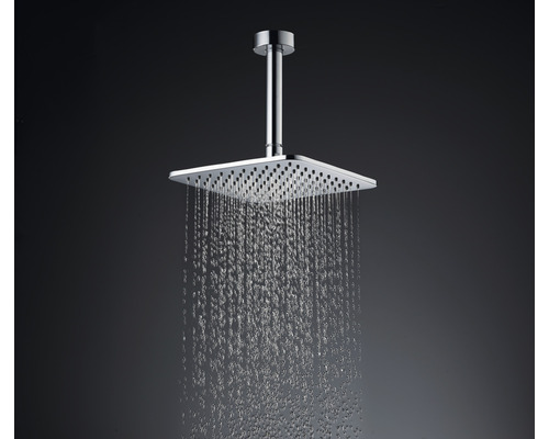 Quadratischer Duschkopf mit Wasserstrahl