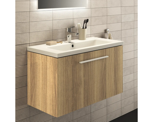 Waschtischunterschrank mit Waschbecken und einem Schubfach