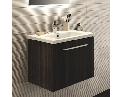 Badezimmerwaschtisch mit Waschbecken und Unterschrank im modernen Design.