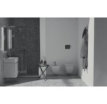 Badezimmer mit Dusche, Waschbeckenunterschrank, Bidet und Toilette