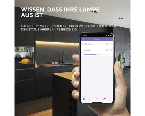 Smarte Steuerung der Küchenbeleuchtung über eine App