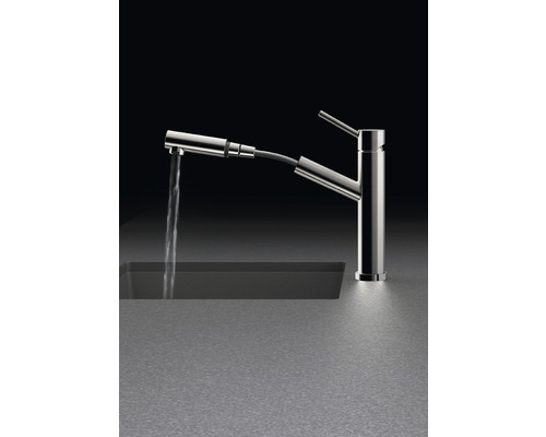 Robinet de cuisine avec douchette extractible et jet d''eau