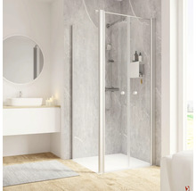 Duschtür mit Seitenwand und Pendeltür SCHULTE Garant 2.0 ExpressPlus 90 x 90 cm Profil aluminium Klarglas schmutzabweisende Glasbeschichtung Türanschlag rechts Seitenwandanschlag links