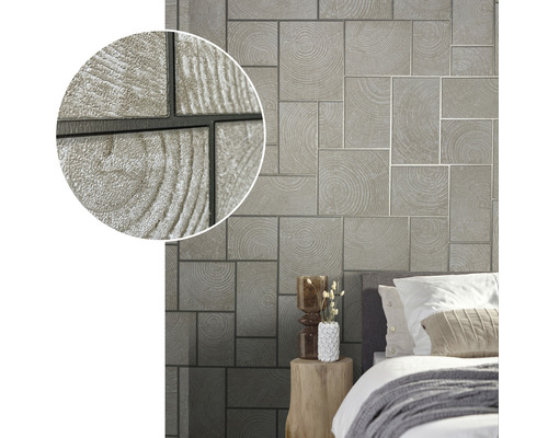 Wandgestaltung mit Holzoptikpaneelen im Schlafzimmer