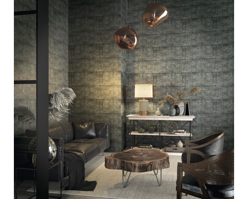 Salon avec canapé, table et décoration dans un design moderne