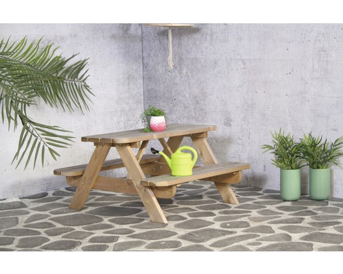 Ensemble de pique-nique en bois pour enfants avec arrosoir et décoration