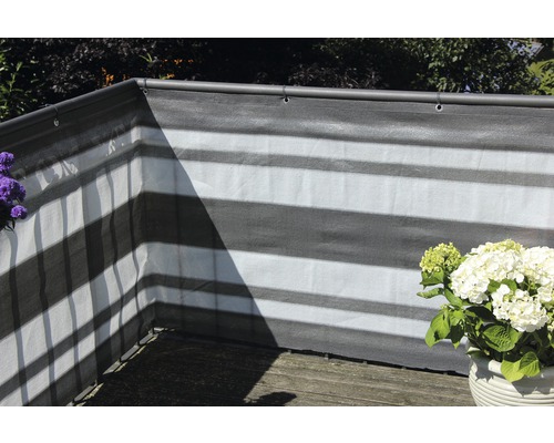 Toile pour balcon PE 90 x 300 cm gris/anthracite