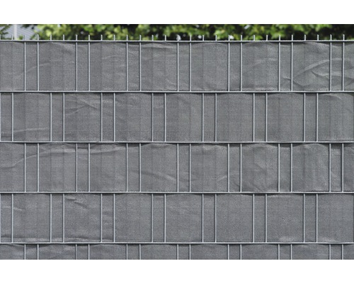 Doppelstabmattenzaun mit Sichtschutzstreifen