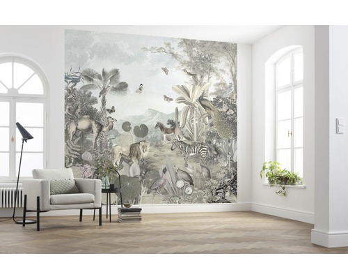 Fototapete mit Dschungelmotiv im Interieur