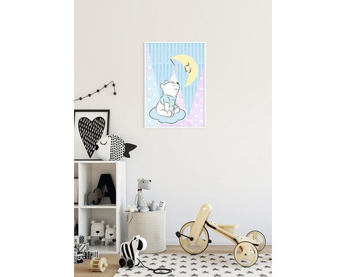 Illustration d''un ours et d''une lune dans une chambre d''enfant