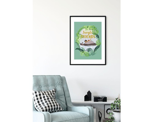 Affiche encadrée sur le thème de la jungle avec l''inscription Amis de la jungle