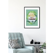 Affiche encadrée avec motif de jungle dans le salon