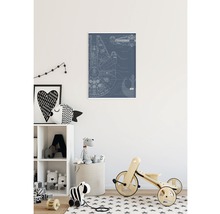 Image murale décorative avec plan de construction du Faucon Millennium de Star Wars dans une chambre d''enfant