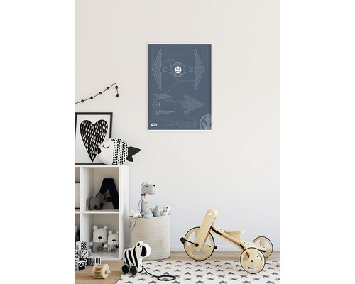Chambre d''enfant décorative avec poster Star Wars TIE Fighter plan