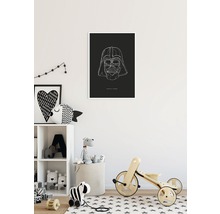 Chambre d''enfant avec étagère, jouets et une image murale de Dark Vador