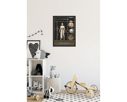 Affiche décorative Star Wars avec Rey dans une chambre d''enfant