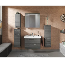 Modernes Badezimmer-Set mit Waschbeckenunterschrank, Spiegelschrank und Hochschränken