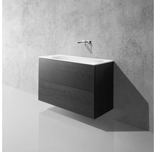 Waschtischunterschrank mit zwei Schubladen und Aufsatzwaschbecken im modernen Badezimmer