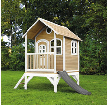 Maisonnette en bois avec toboggan et échelle pour le jardin