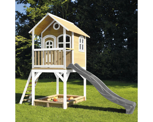Cabane de jeux avec toboggan et bac à sable pour le jardin