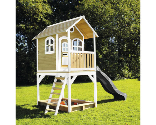 Maisonnette avec toboggan et bac à sable pour le jardin