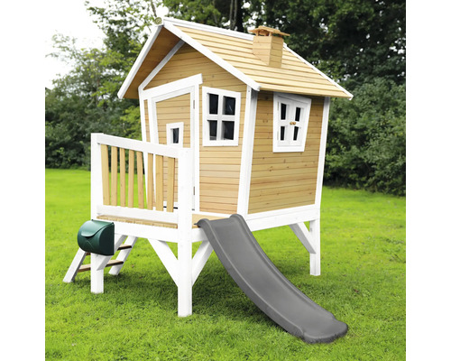 Cabane de jeu en bois avec toboggan pour le jardin