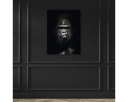 Portrait de gorille en noir et blanc comme décoration murale