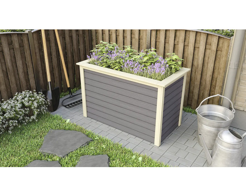 Jardinière surélevée classique Karibu 1 133x69x82 cm gris terre cuite Jardinière surélevée avec plantes dans le jardin
