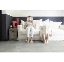 Sol PVC Primetex 2200 Noma Cloud gris largeur 200 cm (au mètre)