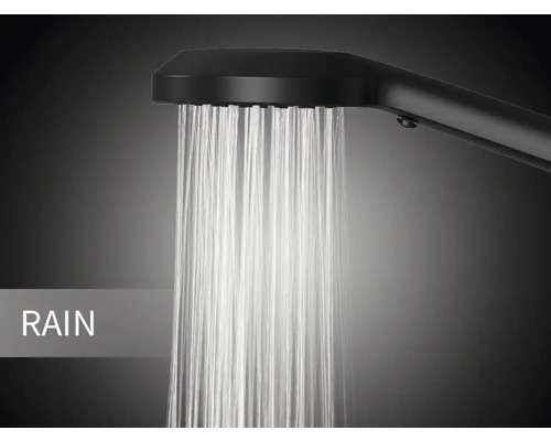 Brausekopf mit Regenstrahlfunktion im Betrieb