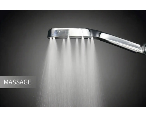 Duschkopf mit Wasserstrahl im Massage-Modus