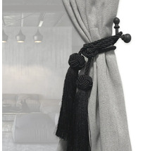 Rideau avec pompons et support de fixation pour la décoration