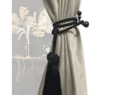 Gland décoratif avec cordon et support pour fixer un rideau