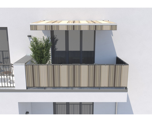 Balcon avec store et pare-vue