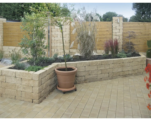 Idée d''aménagement pour un jardin avec parterre surélevé et clôture en bois