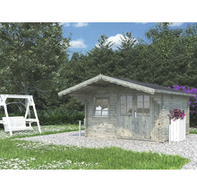 Abri de jardin Palmako Sally 12,3 m² y compris plancher et auvent 426 x 530 cm imprégné par immersion gris