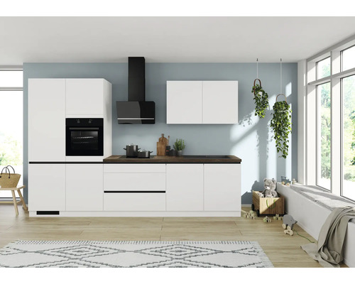 Cuisine complète IMPULS avec appareils ZANOTTI 340 cm blanc mat prémontée variante gauche IP315-IKC13403R-K517-F902-A688-G970 Cuisine complète IMPULS avec appareils ZANOTTI 340 cm blanc mat prémontée variante gauche IP315-IKC13403R-K517-F902-A688-G970
