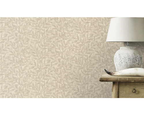 Papier peint à motif de feuilles sur un mur
