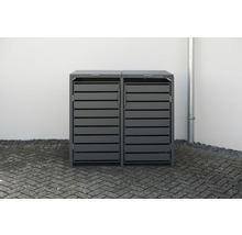 Doppelter Mülltonnenbox aus Aluminium für den Aussenbereich