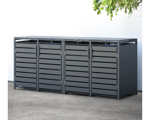 Cache-poubelle WESTMANN Kubus 4 80 x 264 x 116 cm anthracite Cache-poubelle WESTMANN Kubus 4 80 x 264 x 116 cm anthracite