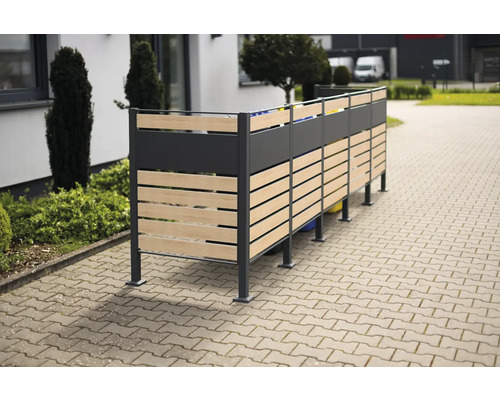 Cache-conteneurs avec revêtement en bois à l''extérieur