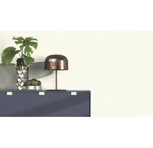 Arrangement décoratif avec lampe de table, plante et cactus sur une armoire
