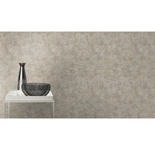 Exemple d''un décor mural à motifs avec table et décoration
