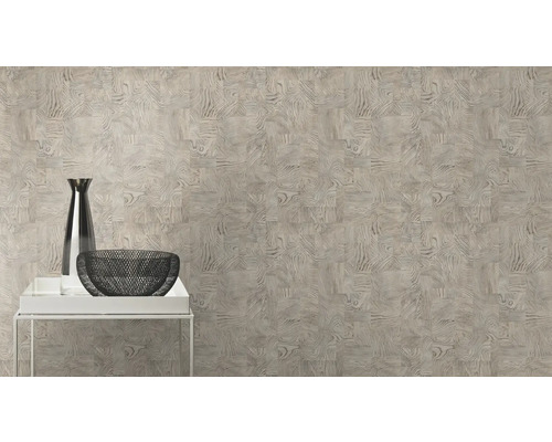 Exemple d''un décor mural à motifs avec table et décoration