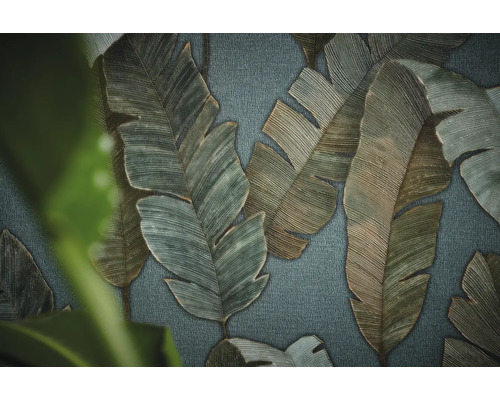 Nahaufnahme einer Tapete mit Blattmuster