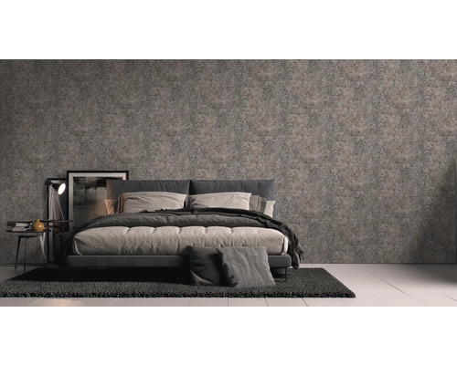 Schlafzimmer mit Bett und Wandgestaltung