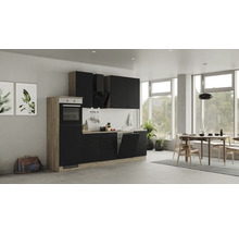 Cuisine complète Flex Well avec appareils Capri 280 cm noir mat démontée variante réversible 00012602